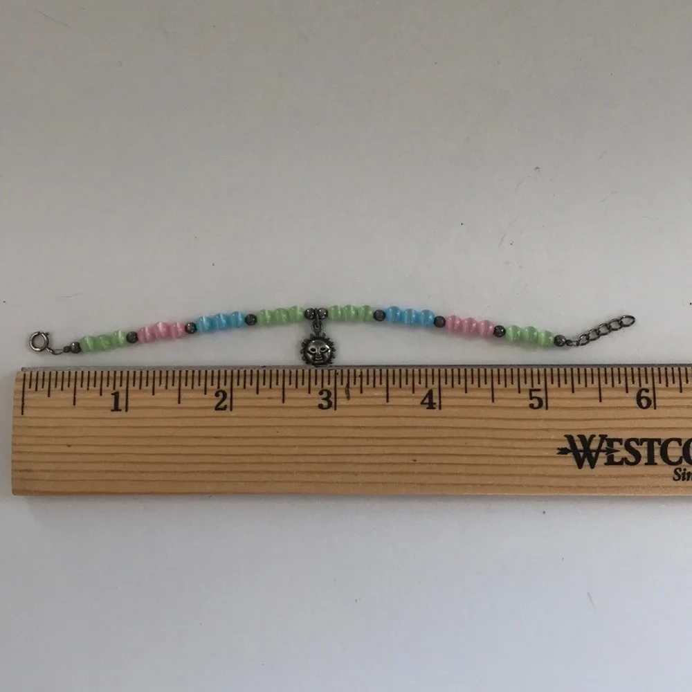 Little girl cat eye bracelet sterling silver sun adjustable clasp handmade VTG